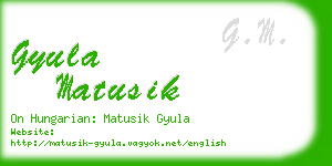 gyula matusik business card